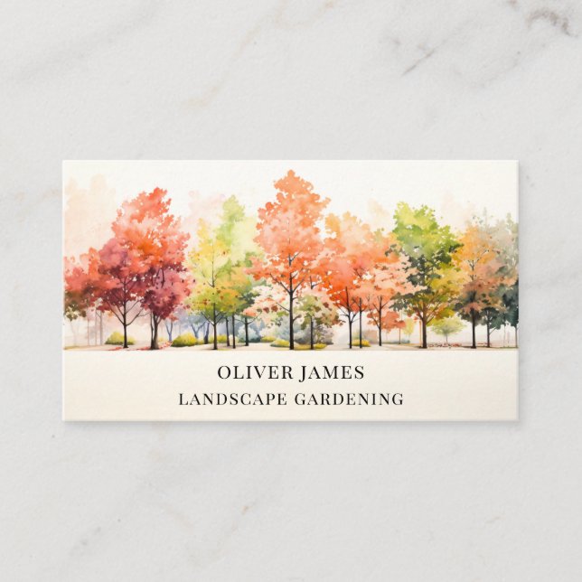 Tarjeta De Visita Plantas de jardinería de acuarelas (Anverso)