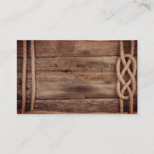 Tarjeta De Visita Plantas de madera natural con bordes de cuerdas