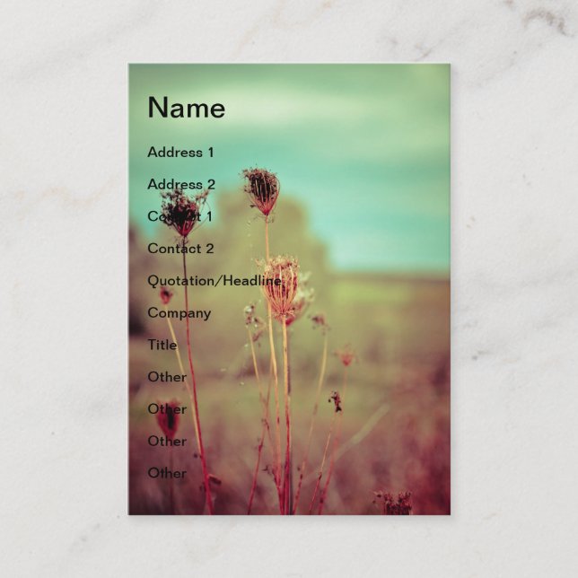 Tarjeta De Visita Plantas de vintage (Anverso)