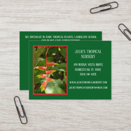 Tarjeta De Visita Plantas tropicales de la planta verde botánica