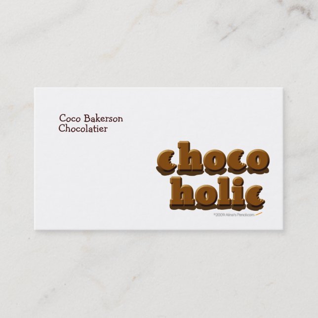 Tarjeta De Visita Plantilla adaptable de los amantes del chocolate (Anverso)