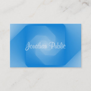 Tarjeta De Visita Plantilla azul profesional texto manuscrito script