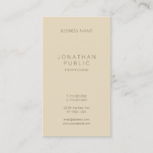 Tarjeta De Visita Plantilla beige elegante lisa moderna sofisticada