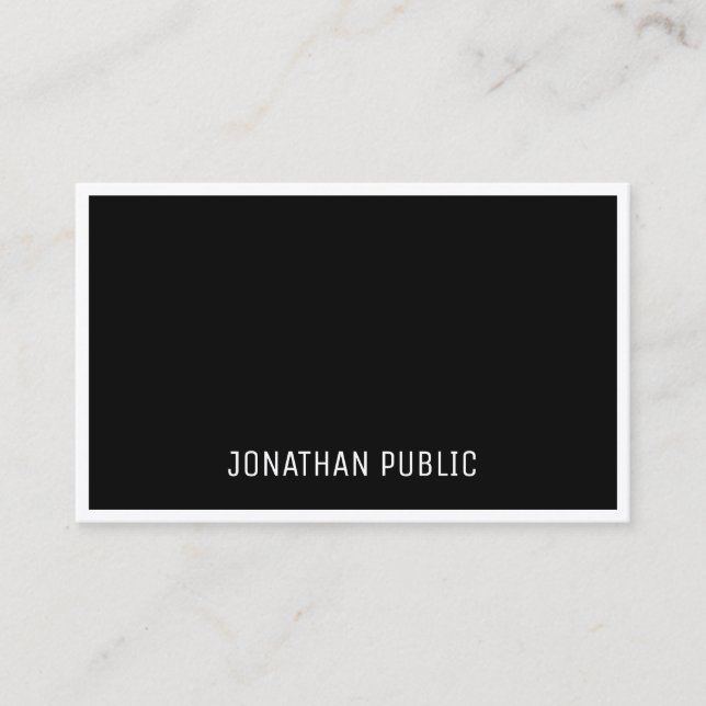 Tarjeta De Visita Plantilla blanca negra moderna profesional simple (Anverso)