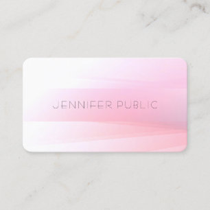 Tarjeta De Visita Plantilla blanca rosa Diseño elegante Diseño moder