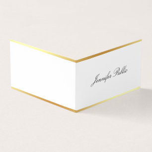 Tarjeta De Visita Plantilla con estilo Gold Elegant manual simple
