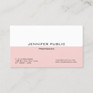 Tarjeta De Visita Plantilla creativa elegante de Rubor rosa blanco m