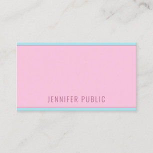 Tarjeta De Visita Plantilla Creativa Moderna Simple Rosa y Azul