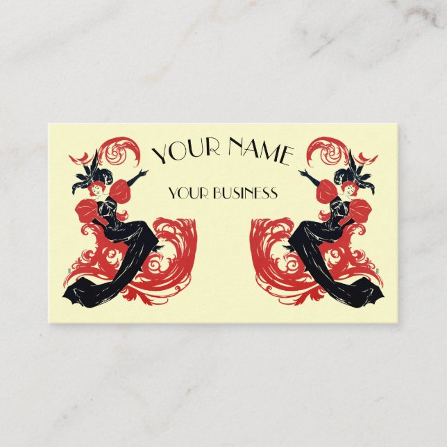 Tarjeta De Visita Plantilla de Art Nouveau vintage (Anverso)