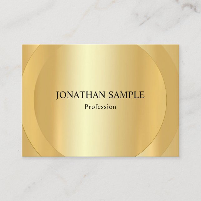 Tarjeta De Visita Plantilla de aspecto de oro elegante profesional (Anverso)