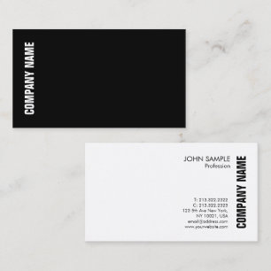 Tarjeta De Visita Plantilla de blanco negro elegante profesional