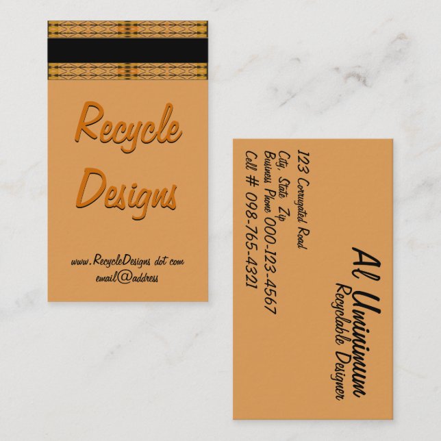 Tarjeta De Visita Plantilla de borde de patrón de entramado intrinca (Anverso / Reverso)