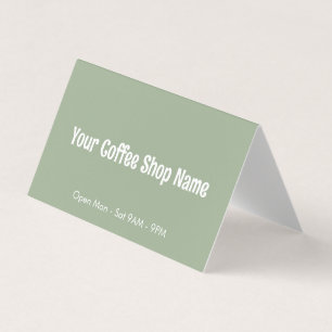 Tarjeta De Visita Plantilla de café de café verde personalizada mode