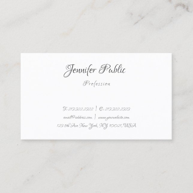 Tarjeta De Visita Plantilla de caligrafía simple profesional elegant (Anverso)