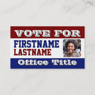 Tarjeta De Visita Plantilla de campaña de foto personalizada