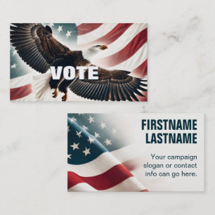 Tarjeta De Visita Plantilla de campaña política Águila y Bandera