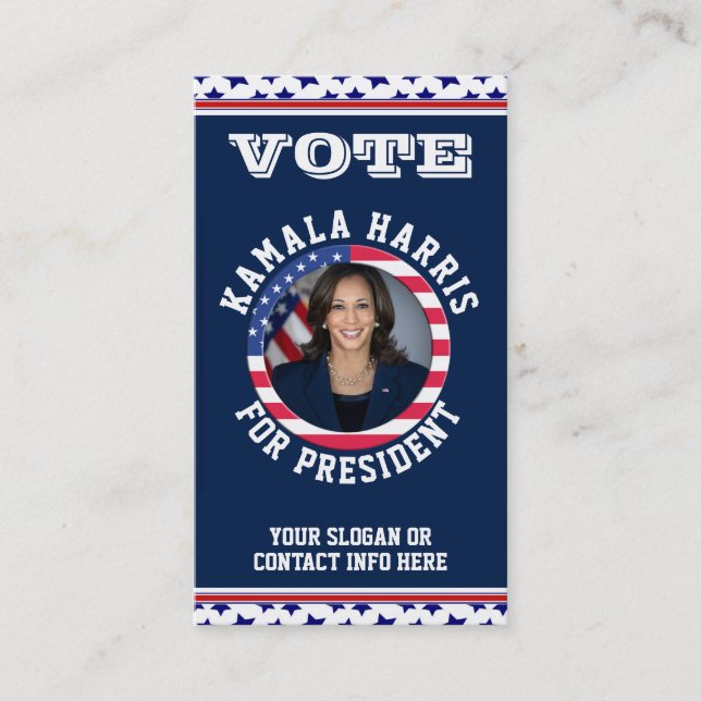 Tarjeta De Visita Plantilla de campaña política Kamala (Anverso)