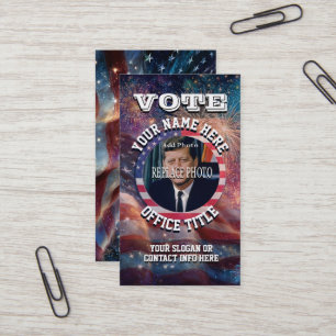 Tarjeta De Visita Plantilla de Campaña Política Personalizada
