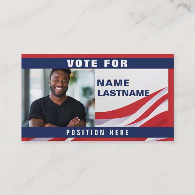 Tarjeta De Visita Plantilla de campaña política personalizado (Anverso)