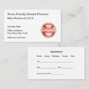 Tarjeta De Visita Plantilla de cita de la consulta del dentista de f