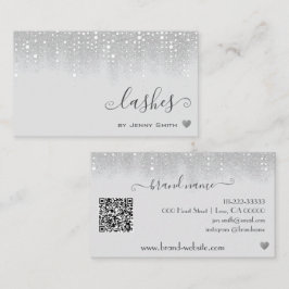 Tarjeta De Visita Plantilla de código QR Bonito Lluvia de Purpurina 