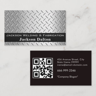 Tarjeta De Visita Plantilla de código QR de placa de diamante rústic