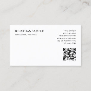 Tarjeta De Visita Plantilla de código QR de texto personalizado eleg