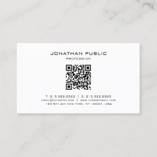 Tarjeta De Visita Plantilla de código QR elegante moderna simple y t