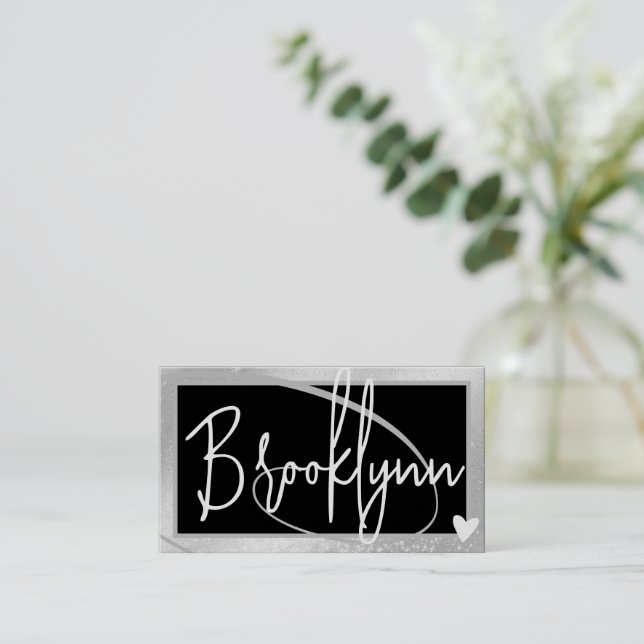 Tarjeta De Visita Plantilla de código QR Estilo de marco gris platea (Anverso de pie)