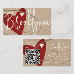 Tarjeta De Visita Plantilla de código QR hecha con artesanías del co