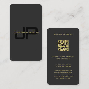 Tarjeta De Visita Plantilla De Código QR Monograma personalizado Neg