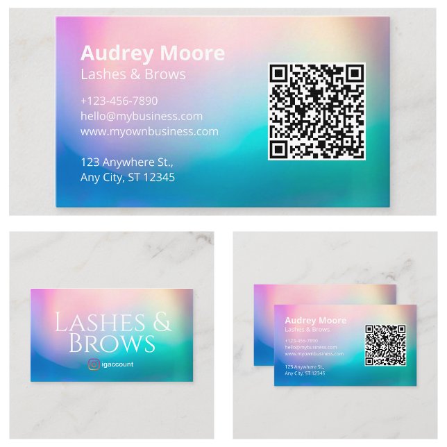 Tarjeta De Visita Plantilla de Código QR para Pestañas (Templates Eyelash QR Code Business Card
)