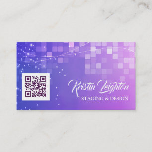Tarjeta De Visita Plantilla de código QR ultravioleta