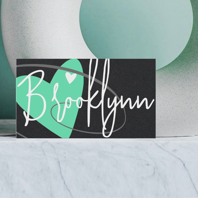 Tarjeta De Visita Plantilla de código QR Verde azulado de los reclut (Subido por el creador)