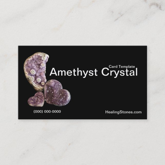 Tarjeta De Visita Plantilla de cristal de Amethyst Crystal (Anverso)