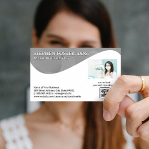 Tarjeta De Visita Plantilla de dentista   Dentista   Código QR
