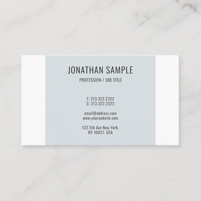 Tarjeta De Visita Plantilla de diseño azul blanco profesional modern (Anverso)