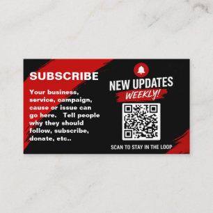 Tarjeta De Visita Plantilla de diseño de código QR para suscribirse