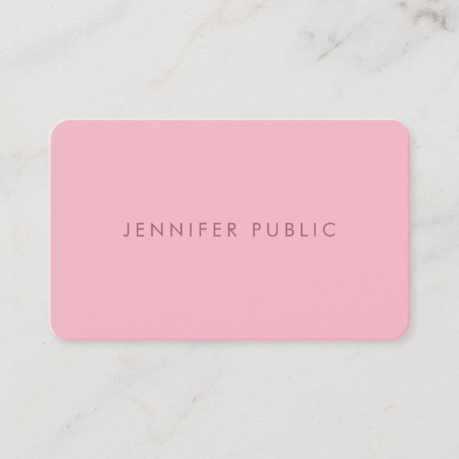 Tarjeta De Visita Plantilla de diseño de limpieza rosa pálido redond (Anverso)