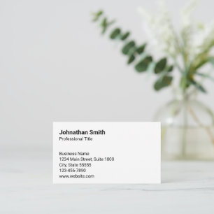 Tarjeta De Visita Plantilla de diseño genérica simple en blanco