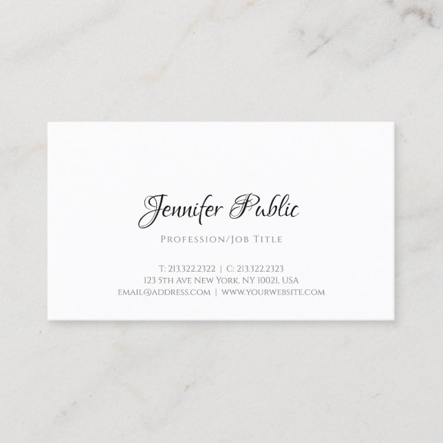 Tarjeta De Visita Plantilla de diseño moderna Profesional Elegante S (Anverso)