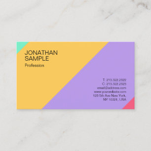 Tarjeta De Visita Plantilla de diseño simple y colorida elegante y m