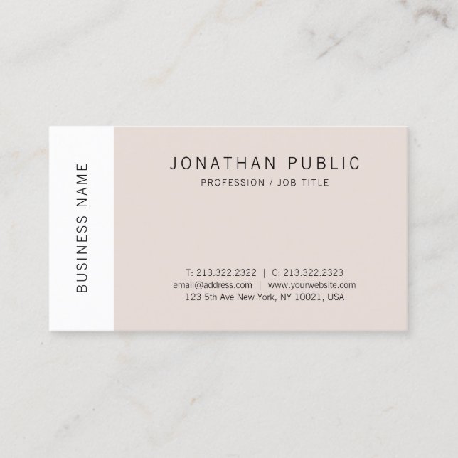 Tarjeta De Visita Plantilla de diseño simple y elegante de tendencia (Anverso)