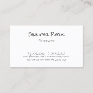 Tarjeta De Visita Plantilla de diseño simple y elegante escrita a ma
