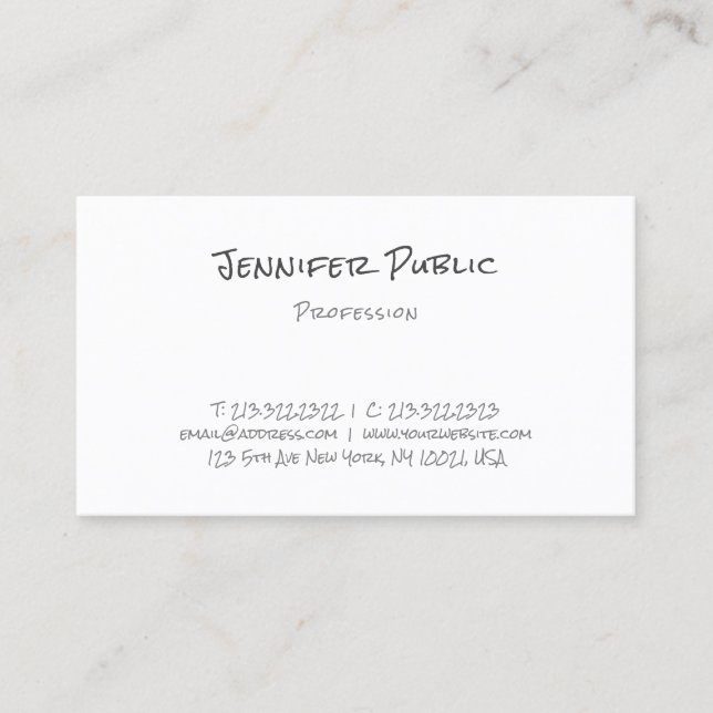Tarjeta De Visita Plantilla de diseño simple y elegante escrita a ma (Anverso)