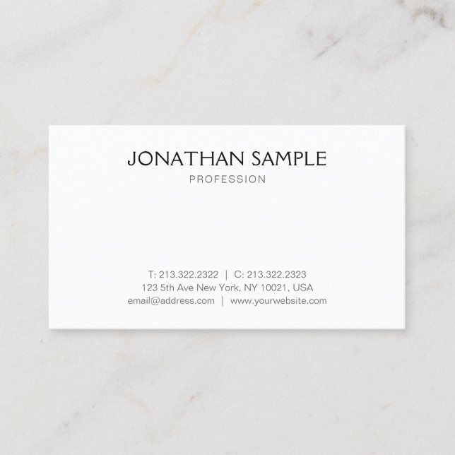 Tarjeta De Visita Plantilla de diseño simple y profesional elegante (Anverso)