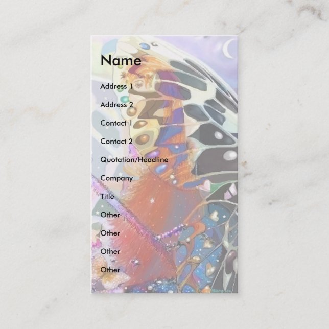 Tarjeta De Visita Plantilla de Elfin Moon (Anverso)