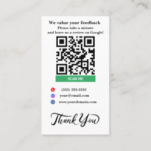 Tarjeta De Visita Plantilla de enlace de Google para la revisión de