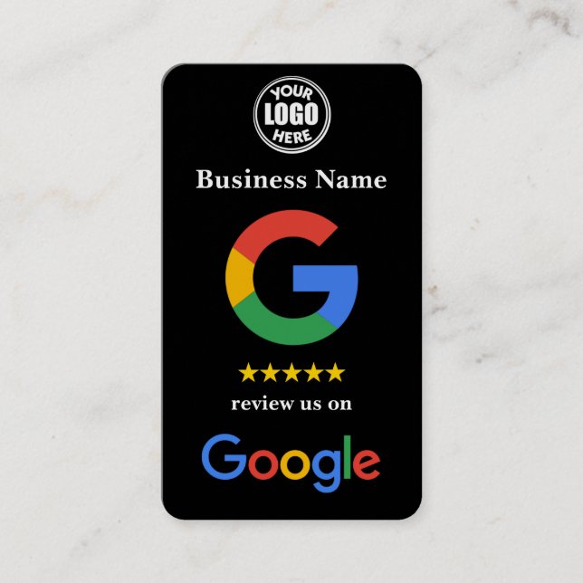Tarjeta De Visita Plantilla de enlace de Google para la revisión de  (Anverso)