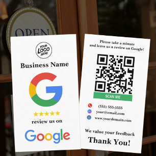 Tarjeta De Visita Plantilla de enlace de Google para la revisión de